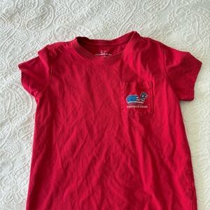 Vineyard Vines Kids Red Tee with Logo